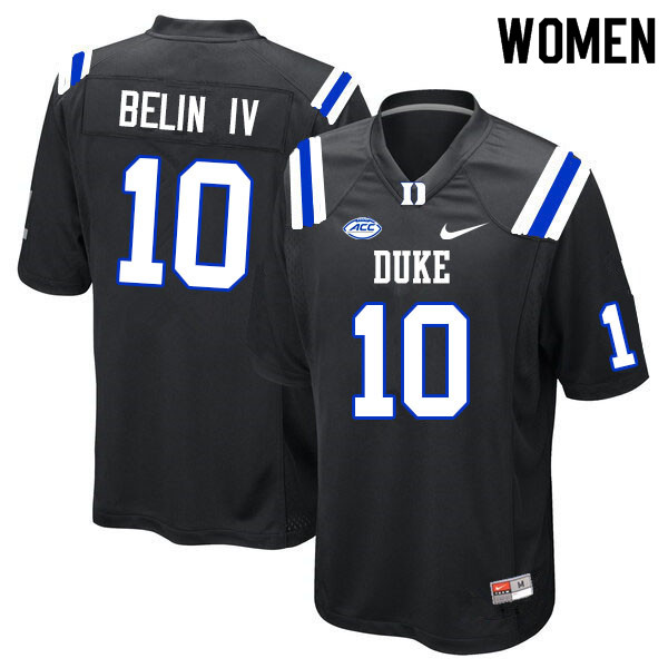 Women #10 Henry Belin IV Duke Blue Devils College Football Jerseys Sale-Black